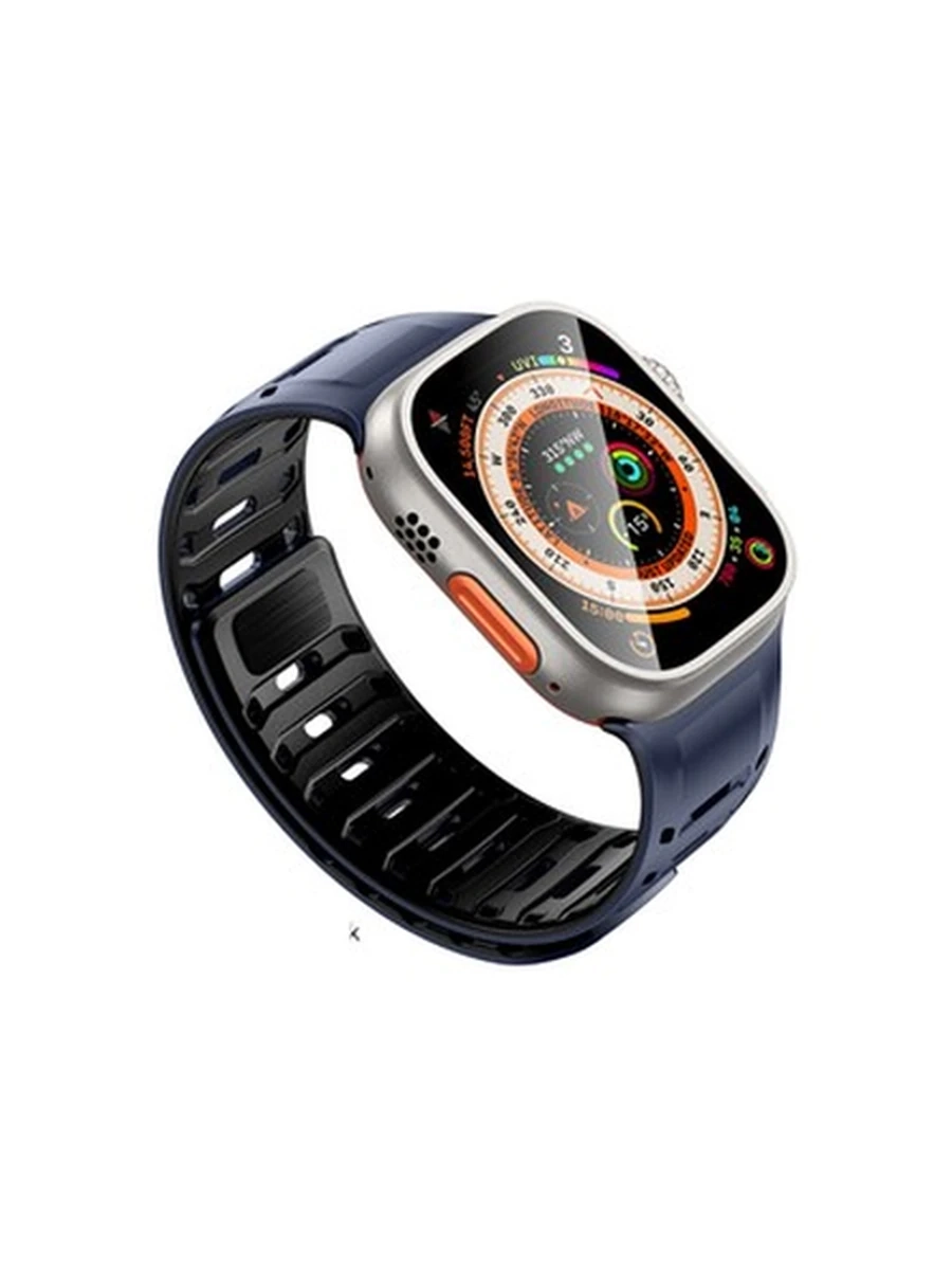 Ремешки HOCO AS106 Mountain silicone magnetic strap for iWatch(44/45/46/49mm) dark blue black