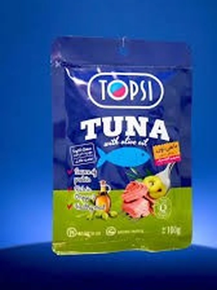 Topsi Кусочки тунца в оливковом масле В мягкой упаковке 100гр