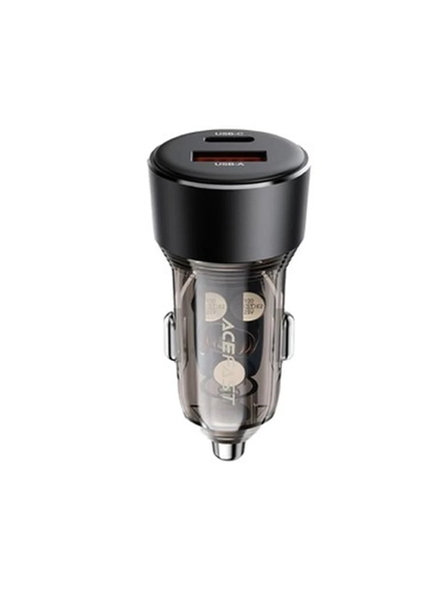 Авто Адаптер ACEFAST B12 60W (USB-A+USB-C) dual-port car charger,black(Black)