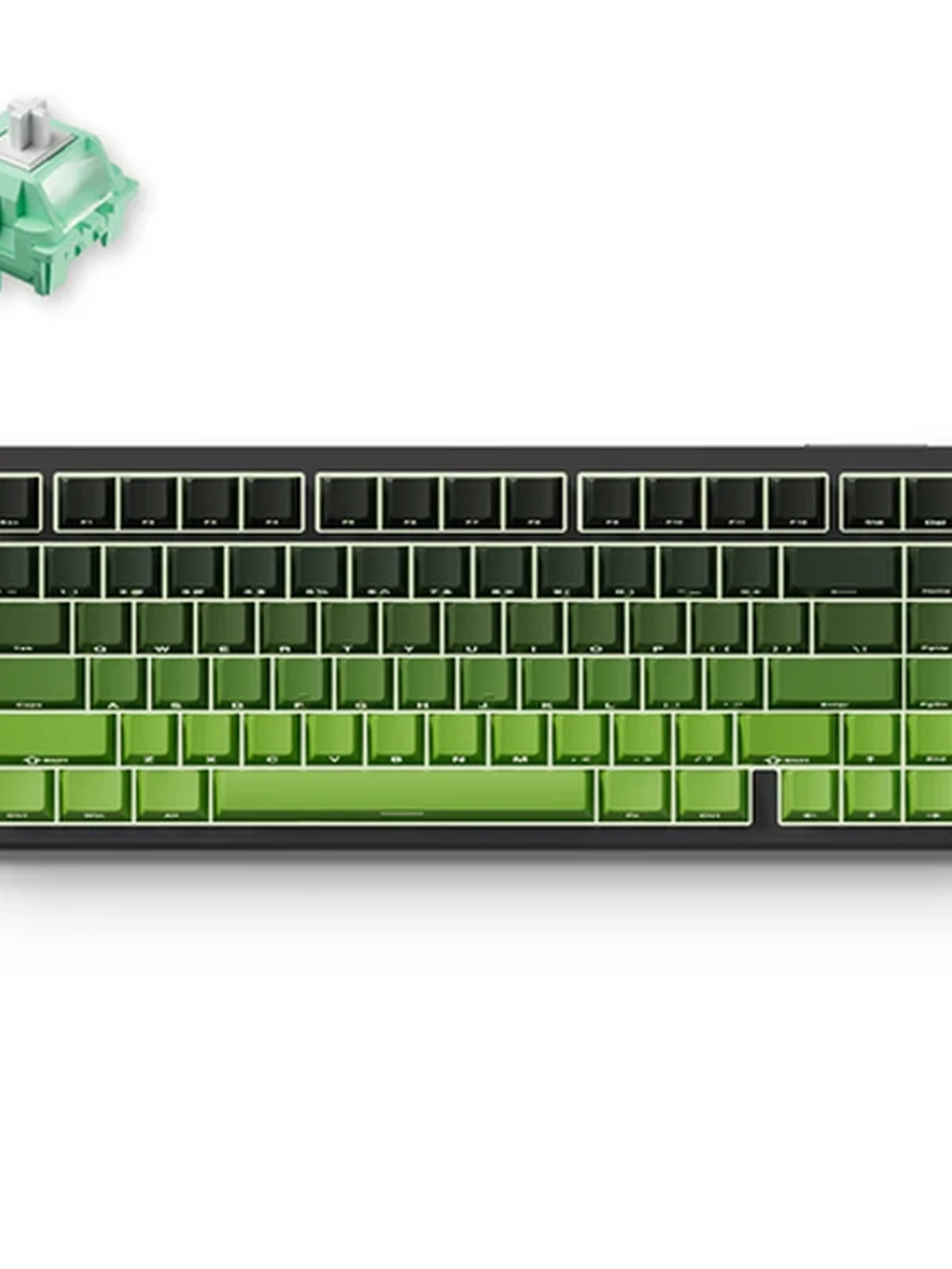Клавиатура проводная MCHOSE G75 Pro Black/Green Crystal Switch Cabbage Tofu Axis [механическая, клавиш - 82, USB, RGB-подсветка, черно-зеленая]